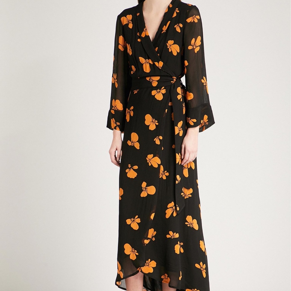 Ganni Floral Wrap Dress